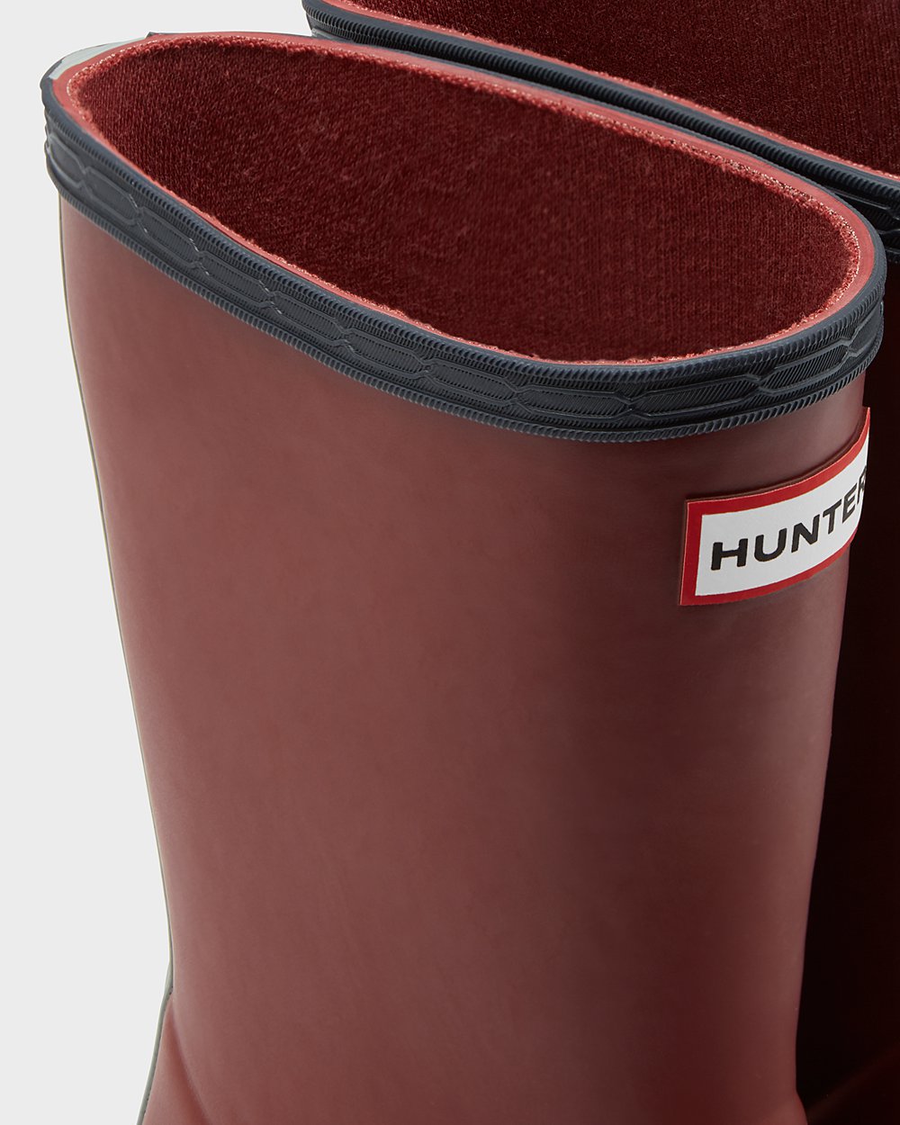 Kids Rain Boots - Hunter Original First Classic (21FOAPTSN) - Grey Red/Grey